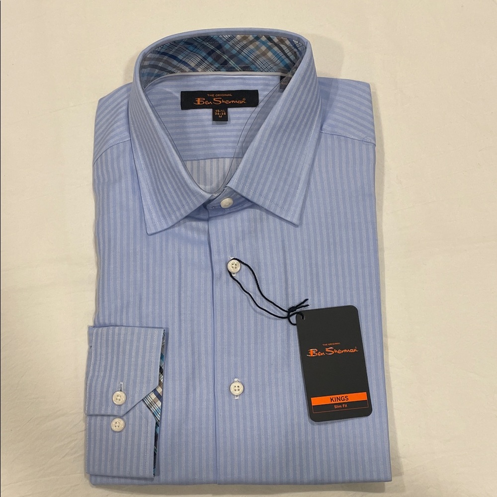 Ben Sherman Light Blue Striped Dress Shirt